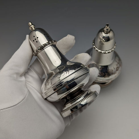 英国ヴィンテージ シルバープレート 調味料入れ ペア